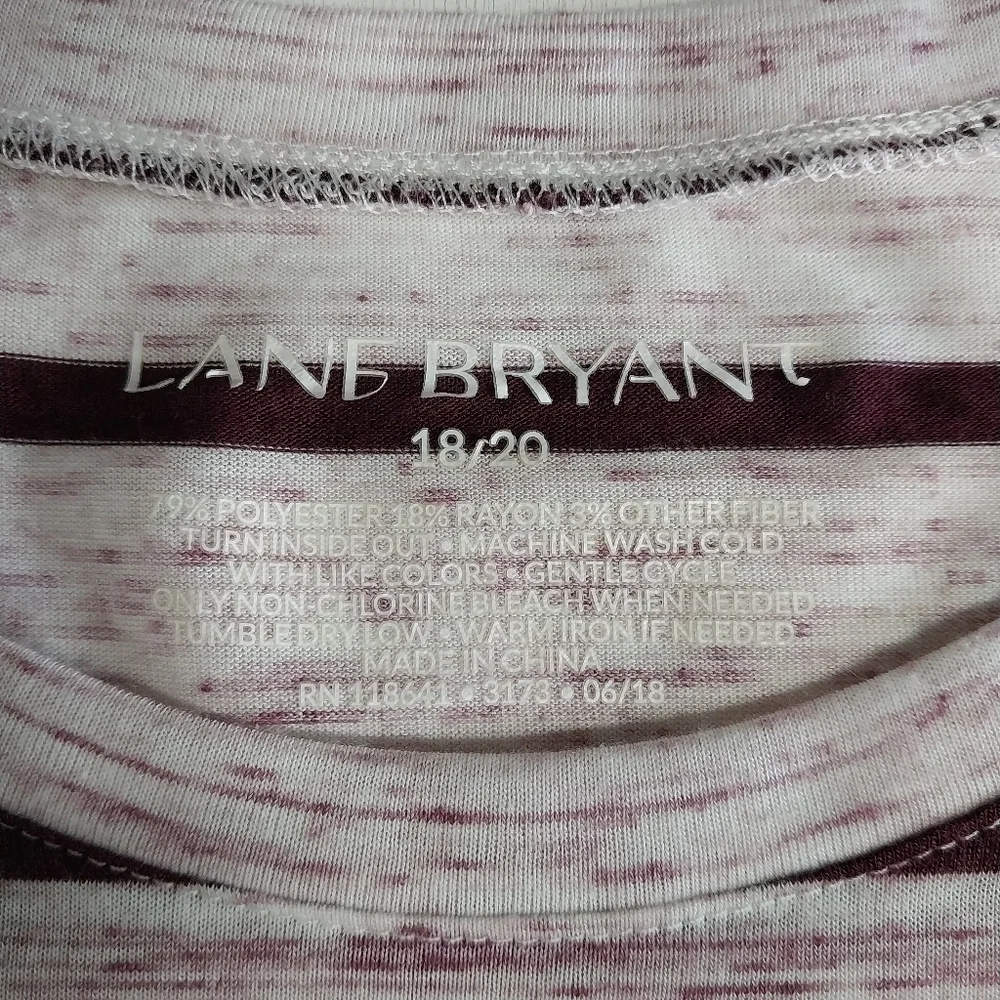 Lane Bryant White and Purple Short Sleeve Tee - Picture 2 of 3